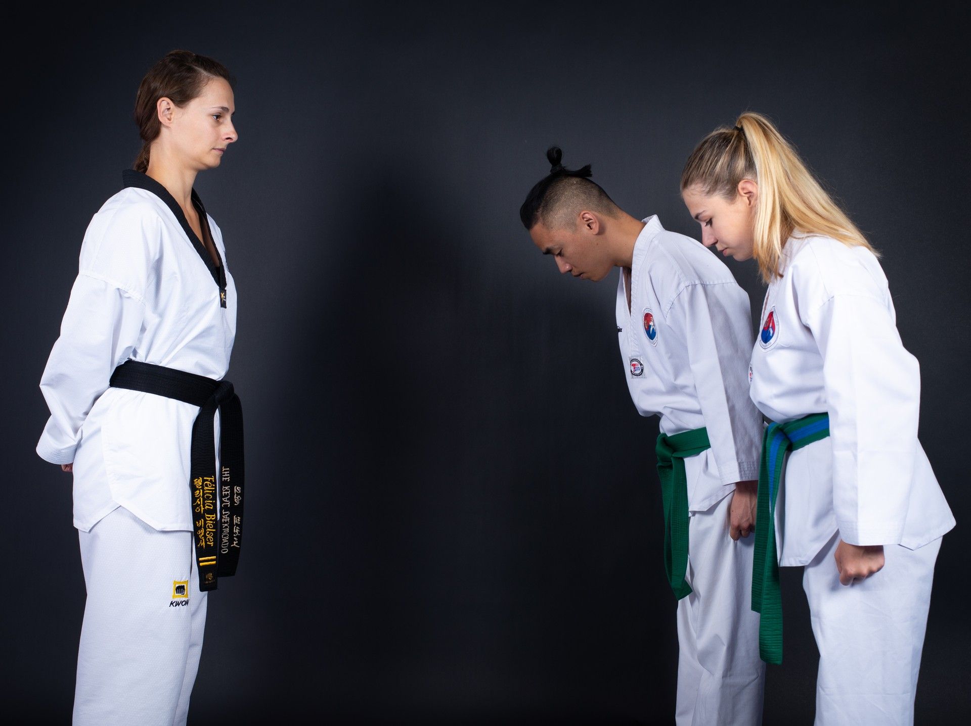 Trio de ceintures vertes